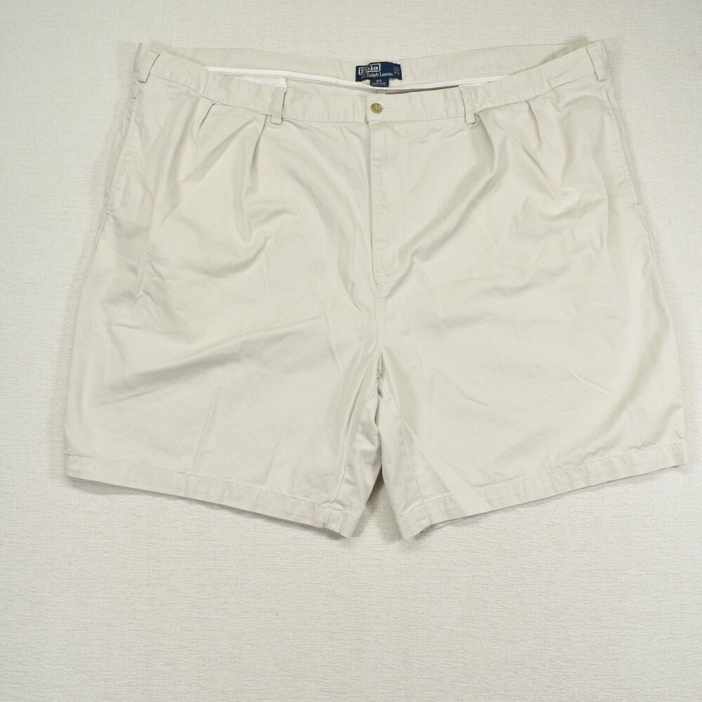 Mens Polo Ralph Lauren Big Tyler Shorts Beige Chino Pleated Front Size 52